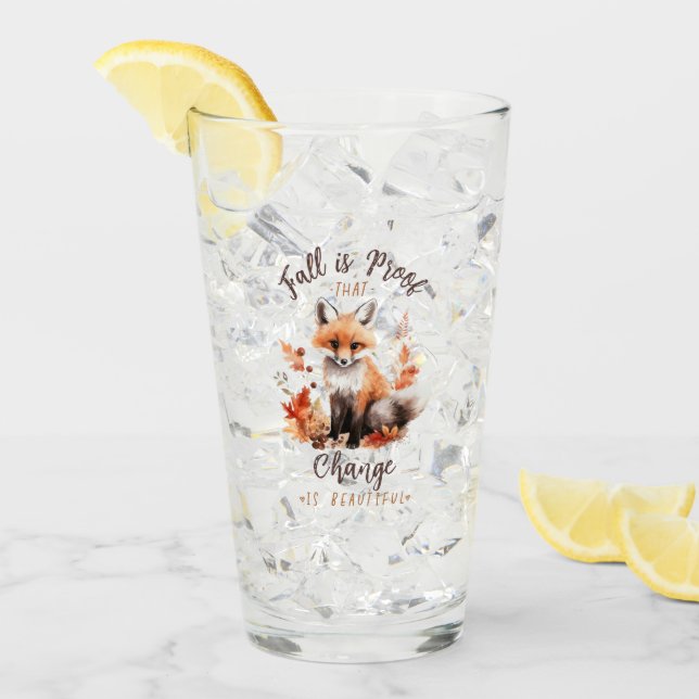 Copo De Pint A Queda É Prova De Que A Mudança É Bonita - Raposa (Gelo frontal)