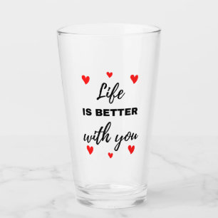 Copo De Pint A Vida É Melhor Com Você Preto