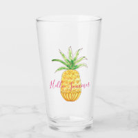 Abacaxi Tropical Aquarela Verão