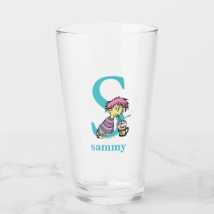 Copo De Pint ABC do Dr. Seuss: Letra S - Azul Adicione seu No