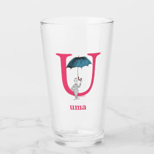 Copo De Pint ABC do Dr. Seuss: Letra U - Rosa Adicione seu No