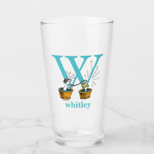 Copo De Pint ABC do Dr. Seuss: Letra W - Azul Adicione seu No