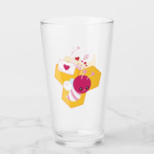 Copo De Pint Abelhas bonitas com Namorados cor-de-rosa