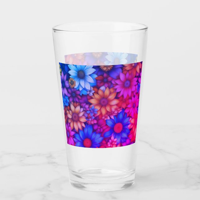 Copo De Pint Abstrato Floral Colorida nº 76 (Frente)