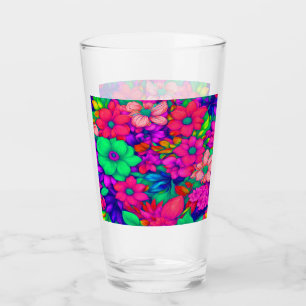 Copo De Pint Abstrato floral colorida nº 77