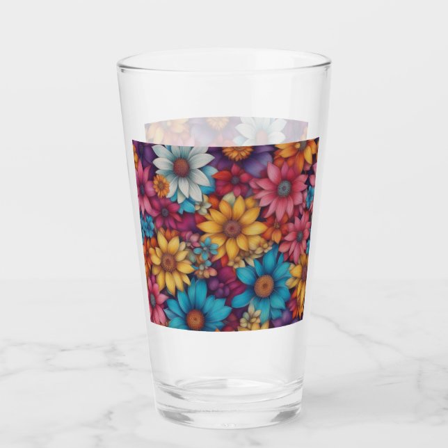 Copo De Pint Abstrato Floral nº 39 (Frente)