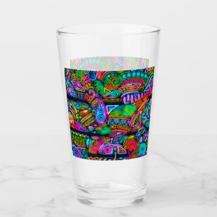 Copo De Pint Abstrato forma arte 10 muito colorida