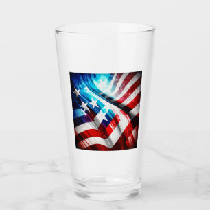 Copo De Pint Abstrato USA Flag Glass Tumbler