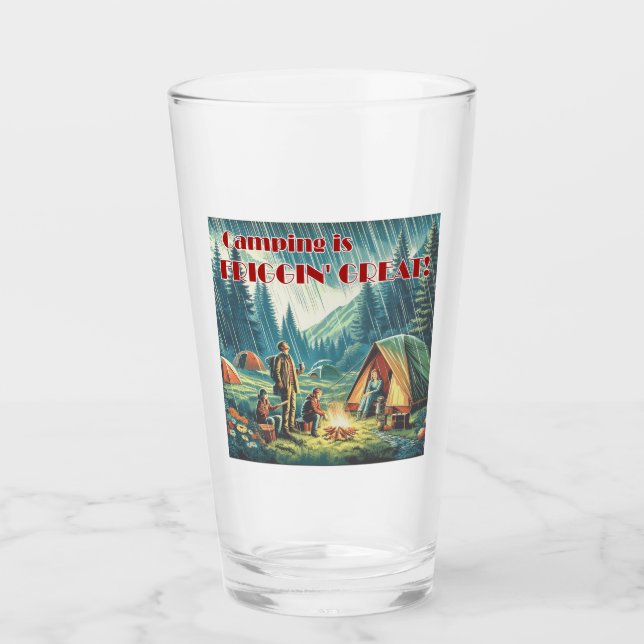 Copo De Pint Acampamento É Excelente Engraçado Chuva Engraçada (Frente)