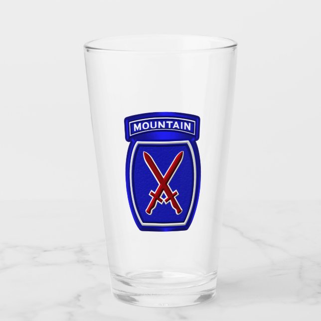 Copo De Pint Adesivo Personalizado da 10ª Divisão de Montanha (Frente)