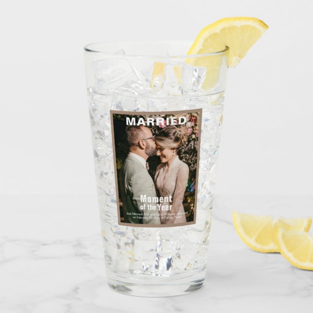 Copo De Pint Adicionando Foto de Casamento (Gelo traseiro)