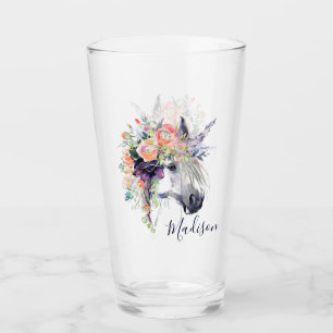 Copo De Pint Adicione seu unicórnio vestido floral conhecido