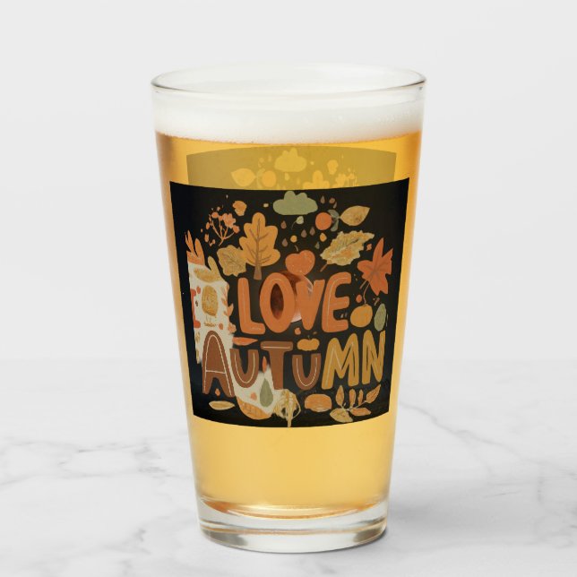 Copo De Pint Adoro o outono 16oz (Frente (Preenchido))