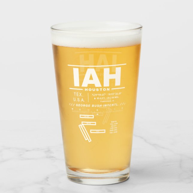 Copo De Pint Aeroporto Intercontinental George Bush IAH (Frente (Preenchido))