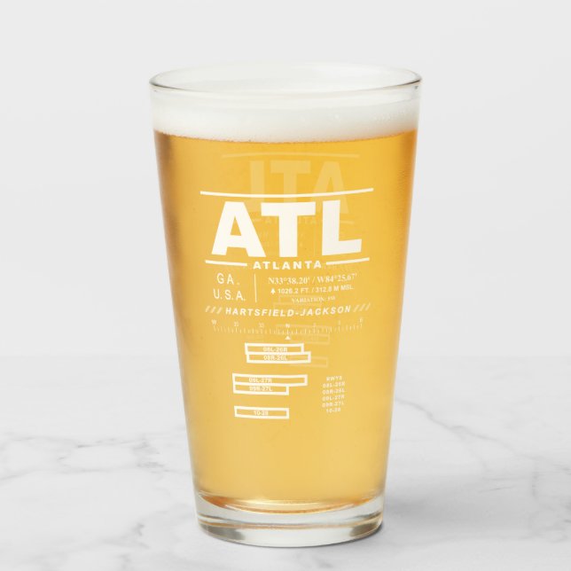 Copo De Pint Aeroporto Internacional de Atlanta ATL (Traseira (Preenchido))