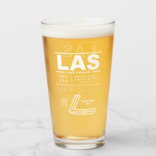 Copo De Pint Aeroporto Internacional Harry Reid LAS (Frente (Preenchido))
