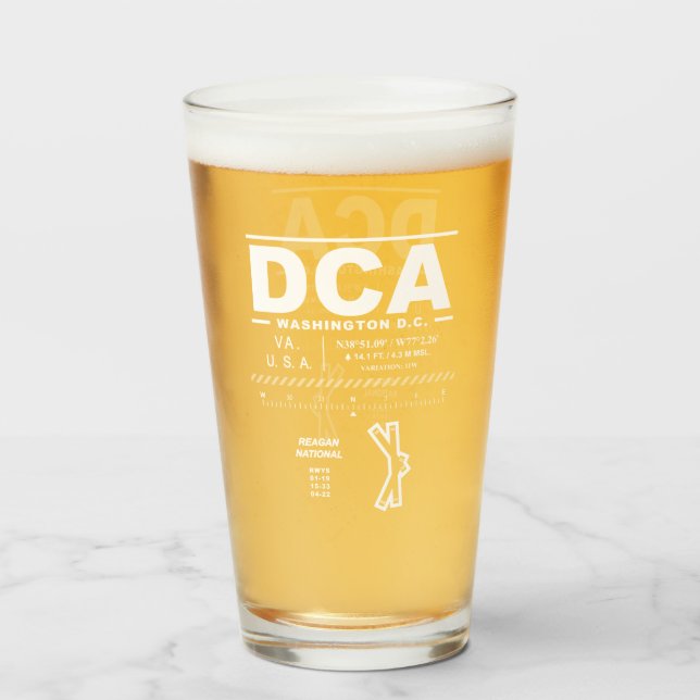 Copo De Pint Aeroporto Nacional Reagan DCA (Traseira (Preenchido))