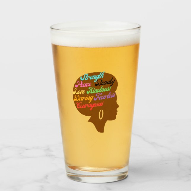 Copo De Pint Afro Design Glass (Frente (Preenchido))
