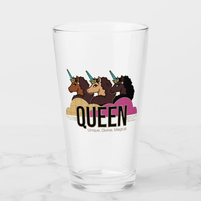 Copo De Pint Afro Unicorn Queen Trio Design (Frente)