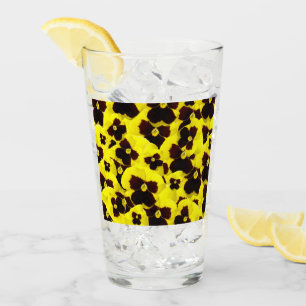 Copo De Pint Aglomerado De Pansos Amarelo E Marrom, Vidro De Be