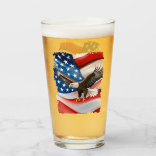 Copo De Pint Águia Careca & Bandeira dos EUA 4 de Julho