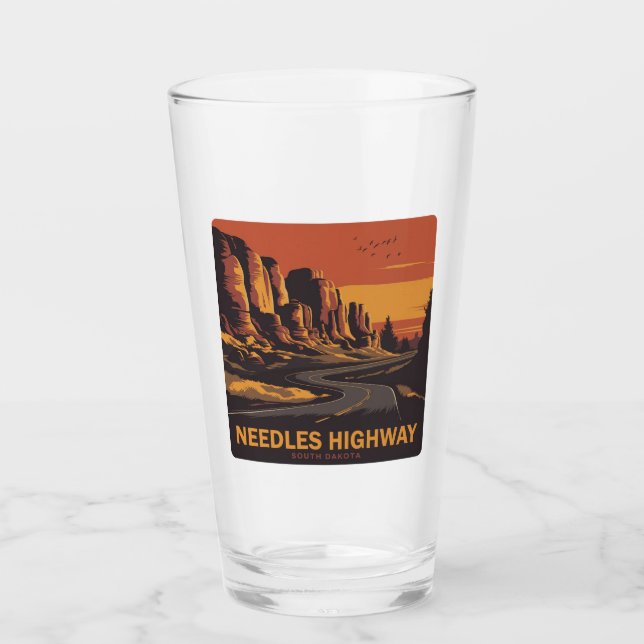 Copo De Pint Agulha Highway South Dakota Red Sky (Frente)