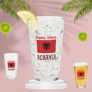 Copo De Pint Albânia e Personalização Vermelha da Bandeira Alba