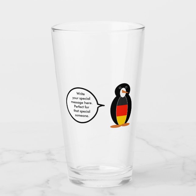Copo De Pint Alemã Sinalizador Falando Sra. Penguin Personaliza (Frente)
