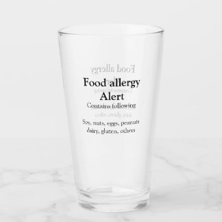 Copo De Pint Alerta de alergia de comida adicionar nome texto i