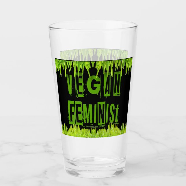 Copo De Pint Alface feminista de SlipperyJoe's Vegan (Frente)