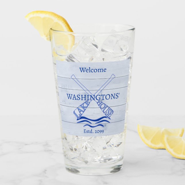 Copo De Pint Algodão lago Casa Drinkware Tumbler Vidro (Gelo frontal)