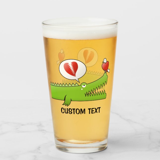 Copo De Pint Alligator no Amor (Frente (Preenchido))
