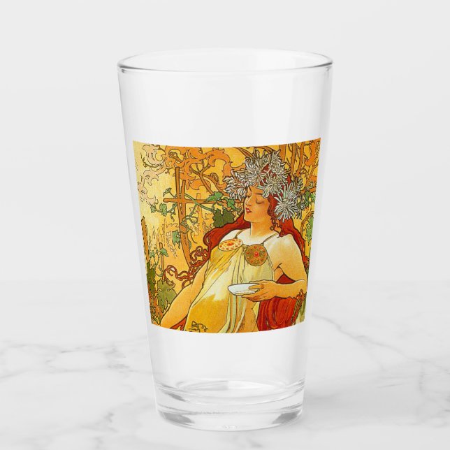 Copo De Pint Alphonse Mucha Art Nouveau Autumn (Frente)