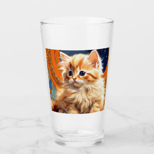 Copo De Pint Alphonse Mucha Art Nouveau Orange Cat