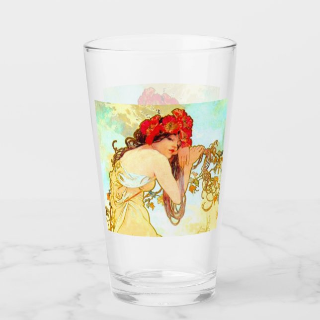Copo De Pint Alphonse Mucha Art Nouveau Summer (Frente)