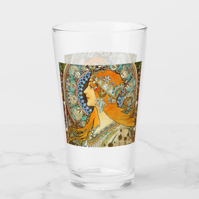 Copo De Pint Alphonse Mucha Art Nouveau Zodiac (Frente)