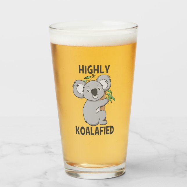 Copo De Pint Altamente Koalafied Koala (Frente (Preenchido))