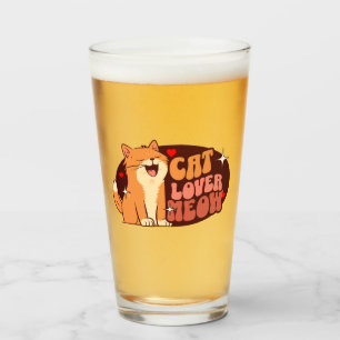 Copo De Pint Amante de Gato Meow - gato laranja