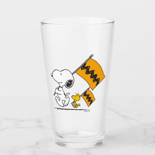 Copo De Pint Amendoins | Sinalizadores de Snoopy & Woodstock (Frente)