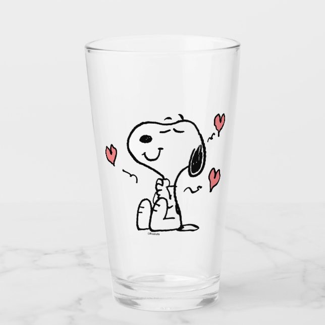 Copo De Pint Amendoins | Snoopy Hearts (Frente)