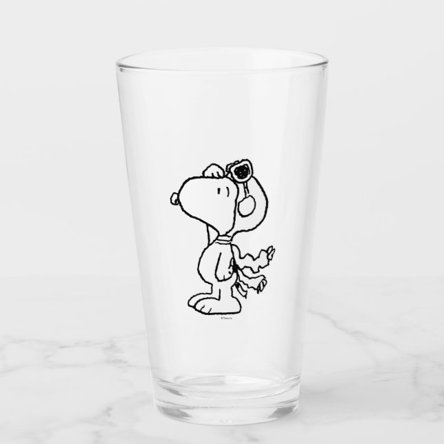 Copo De Pint Amendoins | Snoopy the Flying Ace BW (Frente)