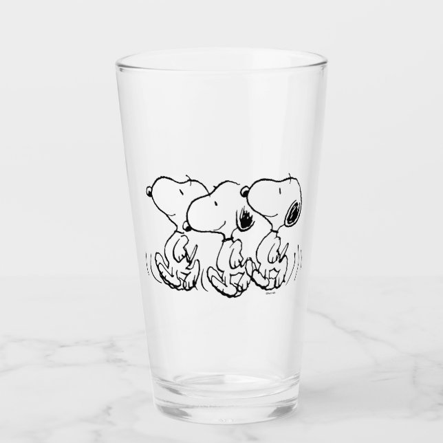 Copo De Pint Amendoins | Snoopy Walking Alto (Frente)