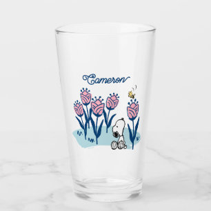 Copo De Pint Amendoins Snoopy & Woodstock Flower Adicione seu