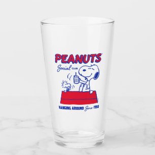 Copo De Pint Amendoins   Snoopy & Woodstock pendurado