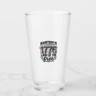 Copo De Pint América Vintage 1776 Terra da Liberdade Design de
