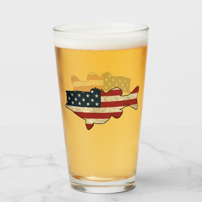 Copo De Pint American Bass Beer Glass (Frente (Preenchido))