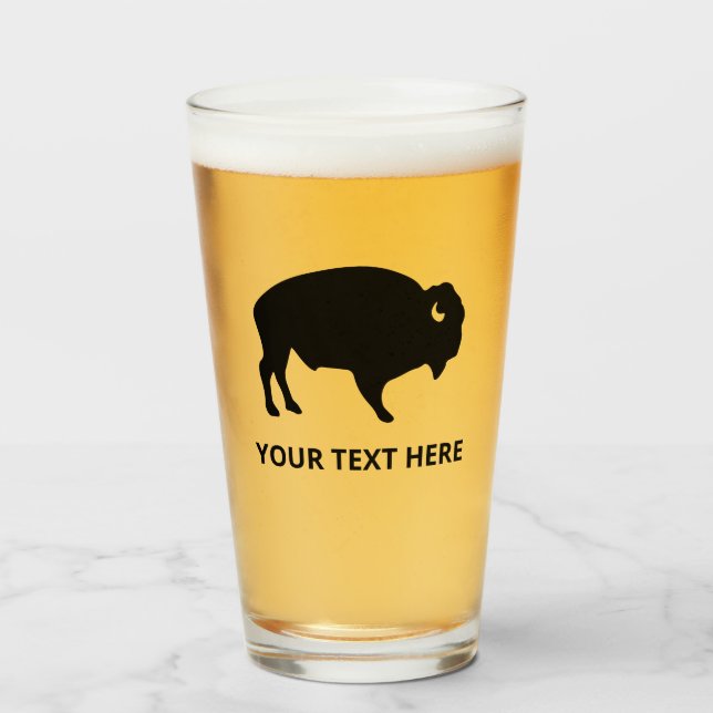 Copo De Pint American Bison Buffalo Beer Glass Tumblr (Frente (Preenchido))