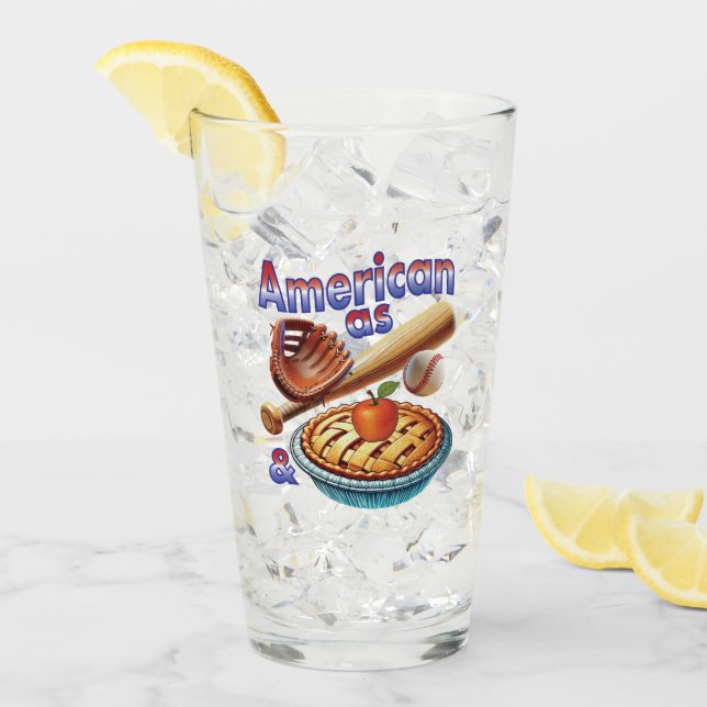 Copo De Pint Americano divertido como Beball e Apple Pie (Gelo frontal)