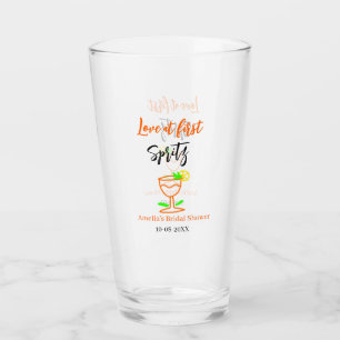 Copo De Pint Amor à primeira taça laranja preto chá de noiva gl