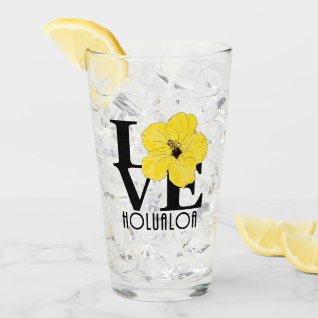 Copo De Pint AMOR Holualoa Yellow Hibiscus (Gelo frontal)